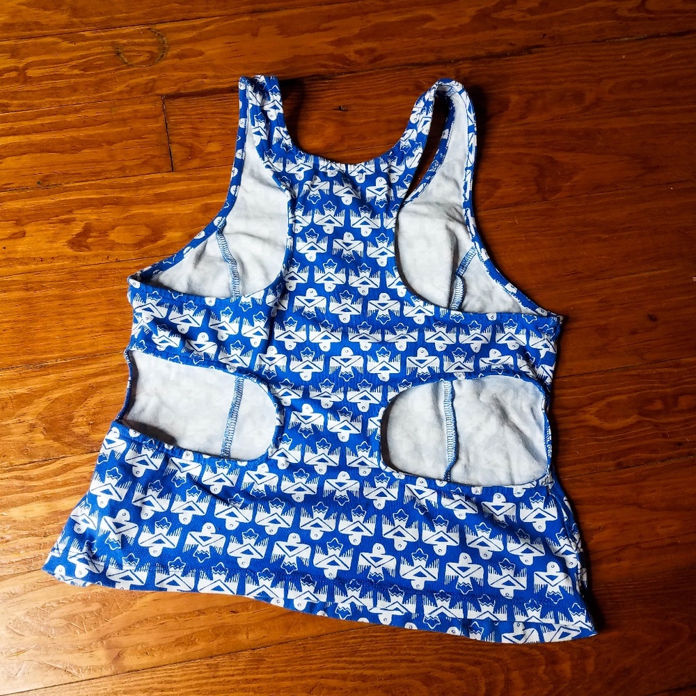Cute Aztec Printed Blue Tank